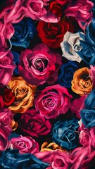 Abstract floral colored rose pattern frame wallpaper background