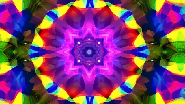 Kaleidoscope of Bright Colors Morphing in Continuous Loop