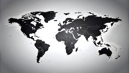 World map. Blue modern vector map. Silhouette map