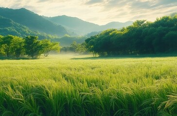 Obraz premium Good morning scene wallpaper background photo