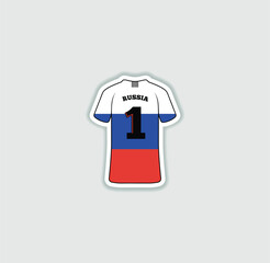 Get a sticker with a unique design of the Russia football jersey! A stylish and vibrant accessory for fans. Show your support for your favorite team!