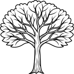 Detailed Line Art of a Tree