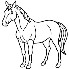 Detailed Line Art of a Horse