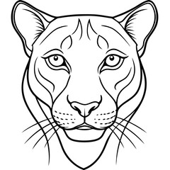 Abstract Panther Line Art Illustration