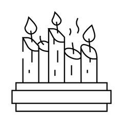 church candles line icon vector. church candles sign. isolated contour symbol black illustration