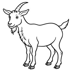 Obraz premium Detailed Line Art Illustration of a Goat