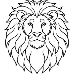 Obraz premium Detailed Lion Line Art Illustration