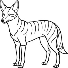 Obraz premium Detailed Line Art Illustration of a Jackal