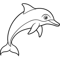 Obraz premium Detailed Line Art Illustration of a Dolphin