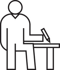 Fototapeta premium Person Writing on Table Icon