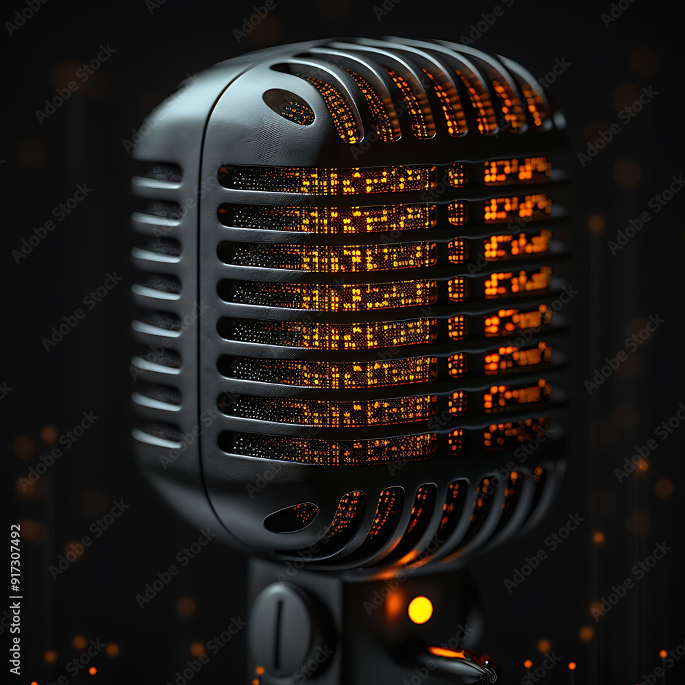 Aufkleber develop logo for a tech podcast using a microphone and waveforms with a modern sleek design
