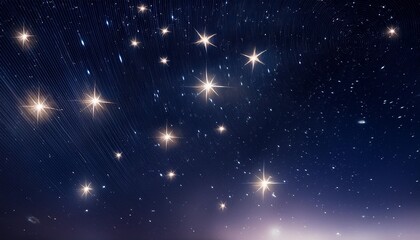 shiny stars on night sky background horizontal panoramic banner for your design