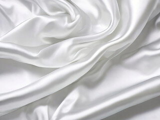 Fototapeta premium Abstract background of white, flowing fabric with soft folds.