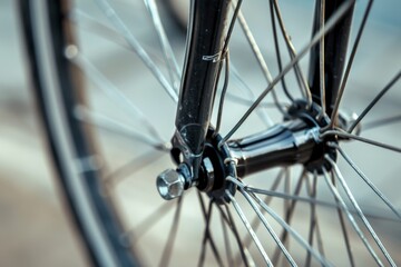 Fototapeta premium part of a bicycle close-up. bicycle brake disc. . Beautiful simple AI generated image in 4K, unique.