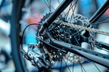 A close-up of a bicycle disc brake. . Beautiful simple AI generated image in 4K, unique.