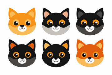 Fototapeta premium Icon related mascot cat head set logo