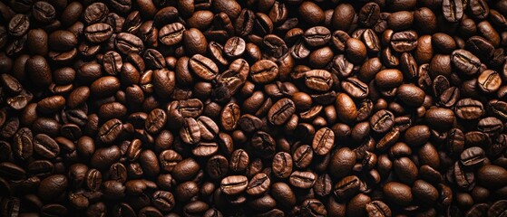 A Close-Up View of Roasted Coffee Beans