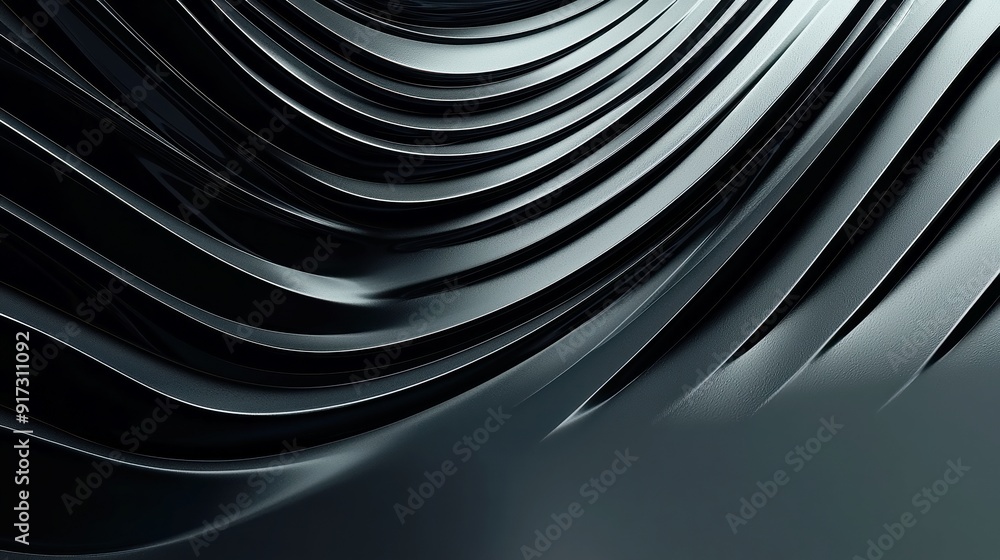 Aufkleber wavy lines abstract background, fluid shapes creating a sense of movement, soft gradients blending h