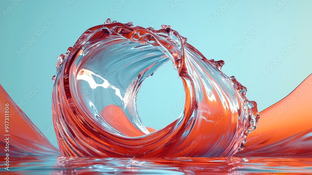 Poster vibrant abstract waves, a dynamic interplay of colors flowing seamlessly, creating an energetic and 