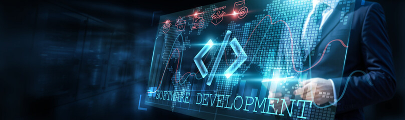 Software Developer diligently analyzes code metrics to identify performance bottlenecks, visualized...