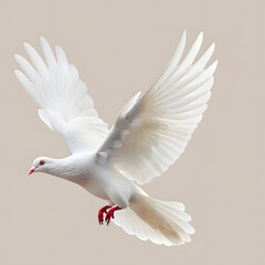 Fototapeta premium White Dove flying isolated on white background