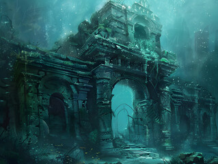 Fototapeta premium Mysterious underwater BACKGROUND