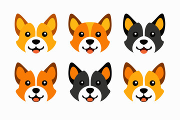 Fototapeta premium Icon related mascot dog head logo set vector design