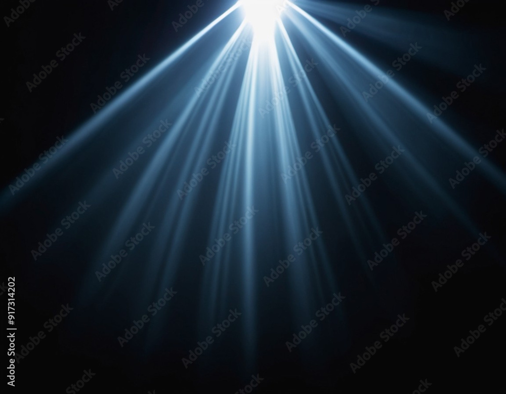 Poster bright light rays emanate from point, dispersing into beautiful display across dark surroundings. et