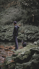Man and dog in Woods | Chee Dale Peak District