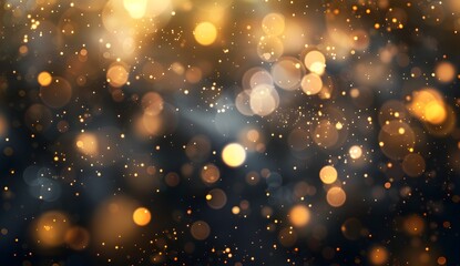 F Misty bokeh effect on transparent background, golden lights and sparks -
