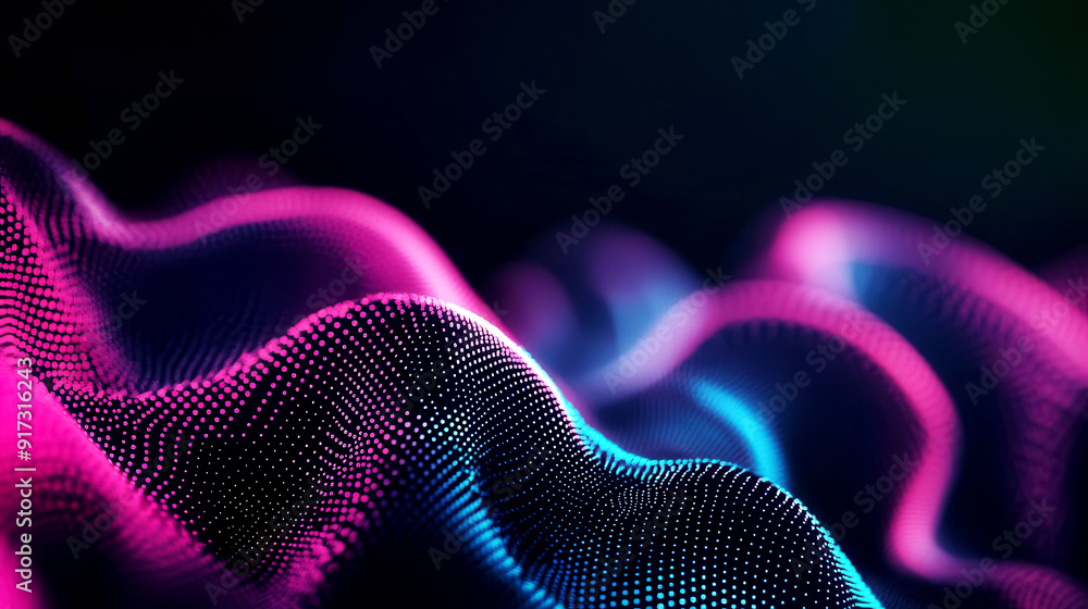 Poster a vibrant abstract wave pattern showcasing dynamic colors and smooth curves, perfect for backgrounds