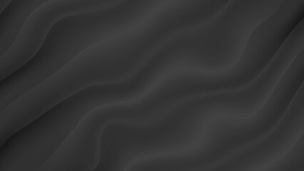 Obraz premium Black colored wavy satin fabric texture abstract background illustration. Suitable for Textile Pattern, Packaging Design, and Artistic Projects