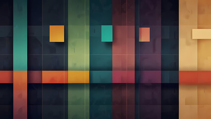 abstract illustration background with a theme of squares, using a mix of vibrant and muted colors