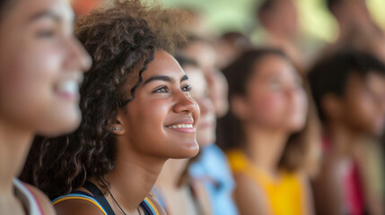 Student Leadership: Student leaders or organizers at events with space for leadership quotes or messages