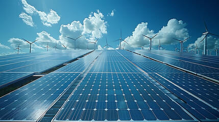 Exploring concept of renewable energy source like solar panel wind turbine Describe how thermodynamic principle including conversion of solar radiation into electricity harnessing of wind energy drive