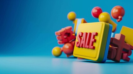 A colorful sign with the word Sale written on it