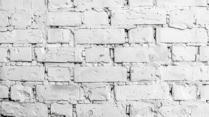 Fototapeta premium Antique white brick wall texture as panoramic background for design.