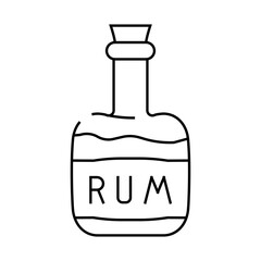 rum drink bottle pirate line icon vector. rum drink bottle pirate sign. isolated contour symbol black illustration