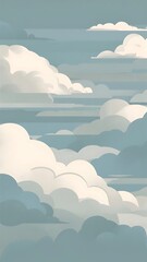 A serene and soft clouds that create a tranquil and minimalist aesthetic, perfect for a calming wallpaper background.