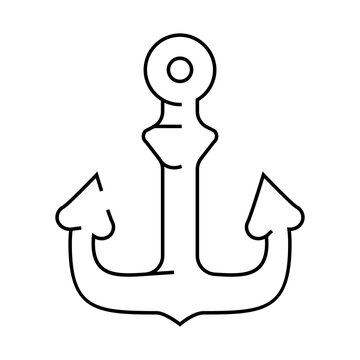 anchor ship pirate line icon vector. anchor ship pirate sign. isolated contour symbol black illustration