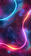 Neon texture with glowing neon lights and vibrant color background
