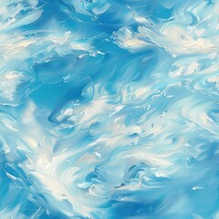 Abstract Blue and White Swirling Paint Background.