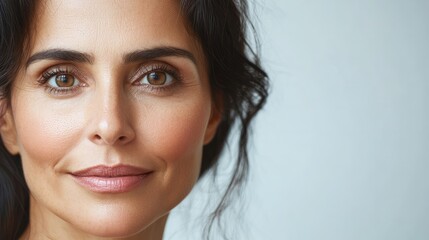 Fototapeta premium A woman exudes confidence and warmth with a captivating smile