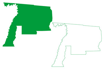 Alto Paraiso municipality (State of Rondônia or Rondonia, RO, Municipalities of Brazil, Federative Republic of Brazil) map vector illustration, scribble sketch Alto Paraíso map