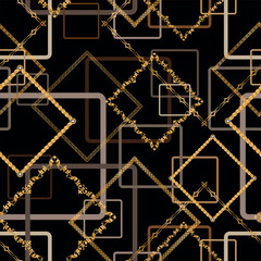 Seamless pattern decorated with precious stones, gold chains and pearls.	