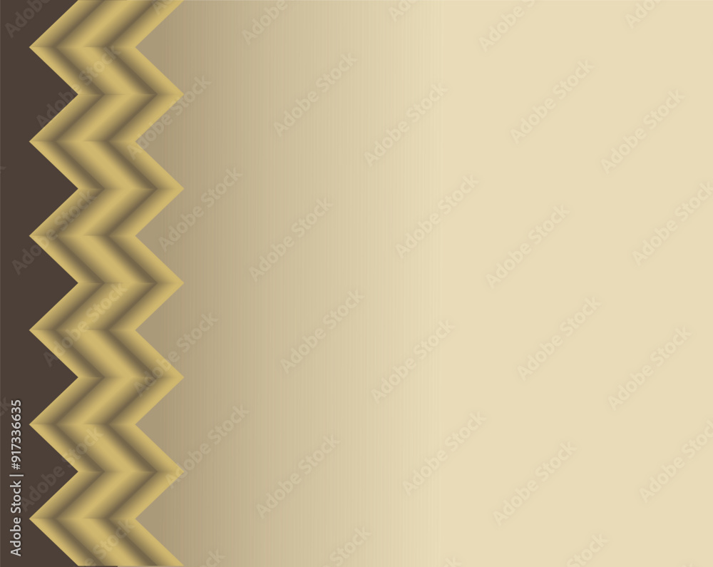Poster composition of zig-zag lines, planes and shapes in the form of geometry with gradient colors of gold
