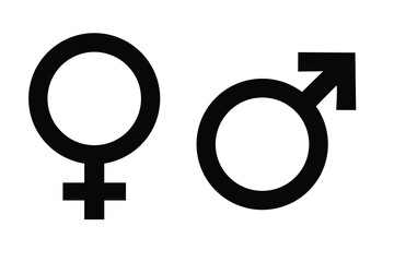 Gender icon symbols vector design.  Male and female icon set. Male and female gender symbols set. Vector illustration.