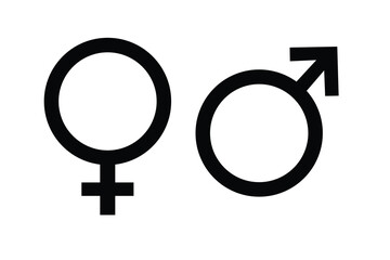 Gender icon symbols vector design.  Male and female icon set. Male and female gender symbols set. Vector illustration.