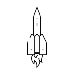 launch rocket line icon vector. launch rocket sign. isolated contour symbol black illustration