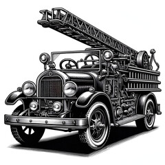 truck isolated fire vintage 
